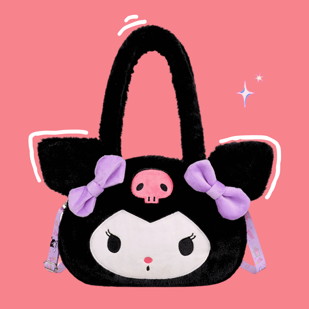 Kuromi Shoulder Bag for Kawaii Style | Cute Plush Bag – Big Kuromi Shoulder Bag for Kawaii Style | Cute Plush Bag – Big