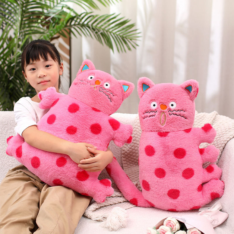 Funky Polka Dot Cat Plush Toy