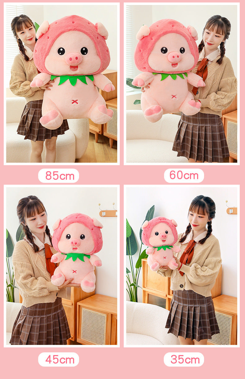 Pink Strawberry Pig Plush Toy (4 sizes)