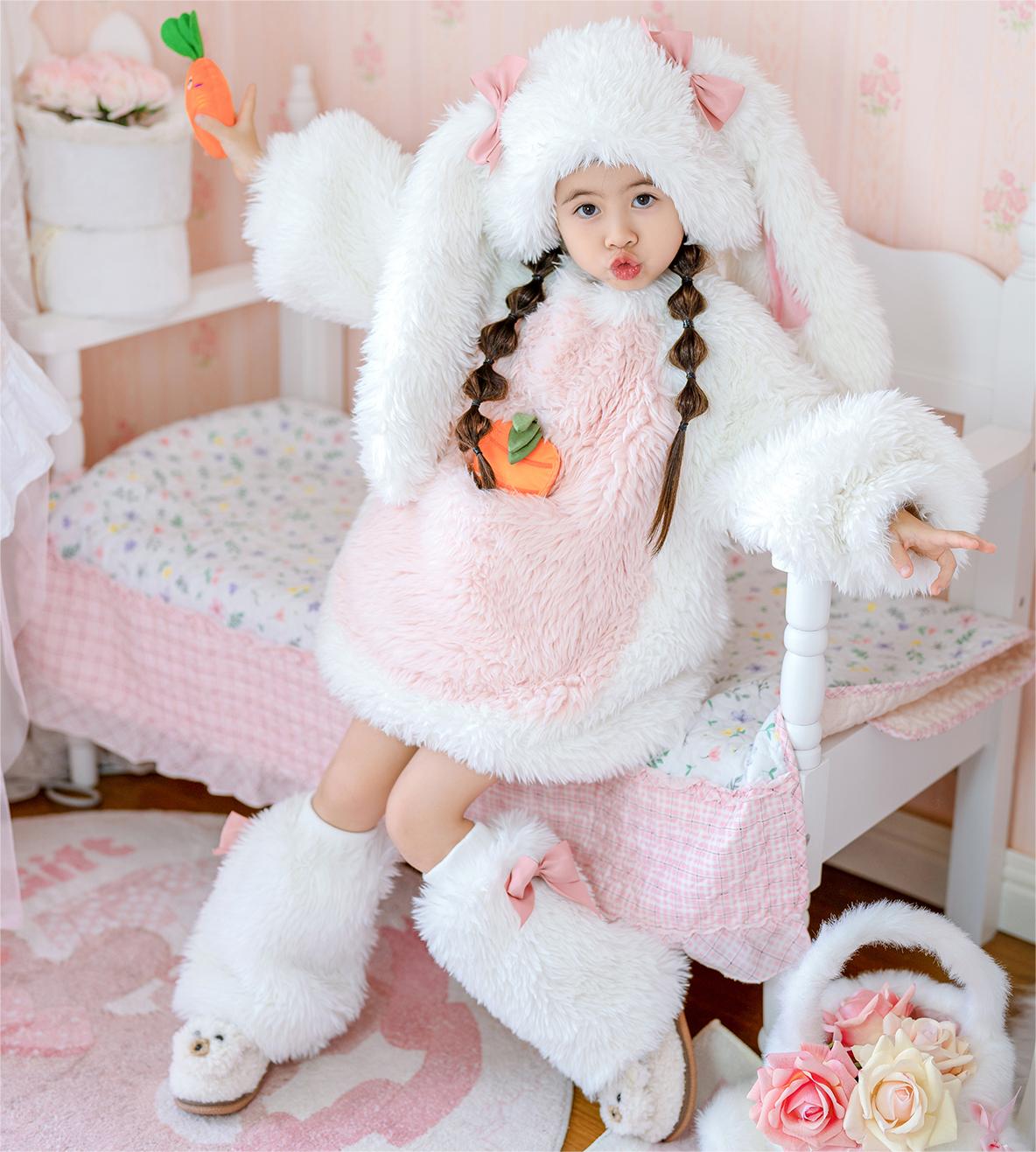 Bunny Suit Set | Plush & Fluffy Costumes for Easter Kid / 2'7" / 80cm Bunny Suit Set | Plush & Fluffy Costumes for Easter Kid / 2'7" / 80cm