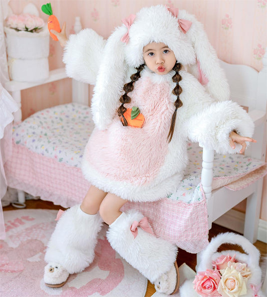 Fluffy Bunny Suit For Kids and Adults
