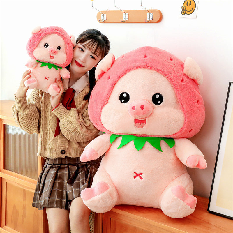 Pink Strawberry Pig Plush Toy (4 sizes)