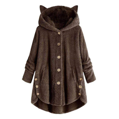 Cozy Fleece Cat Ear Hooded Coat
