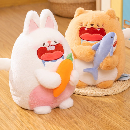Hungry Cat and Hungry Rabbit Stuffed Animal