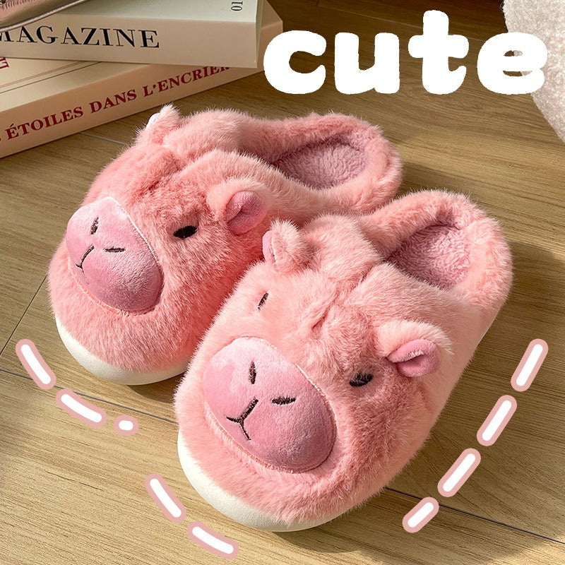 Kawaii Capybara Plush Slippers