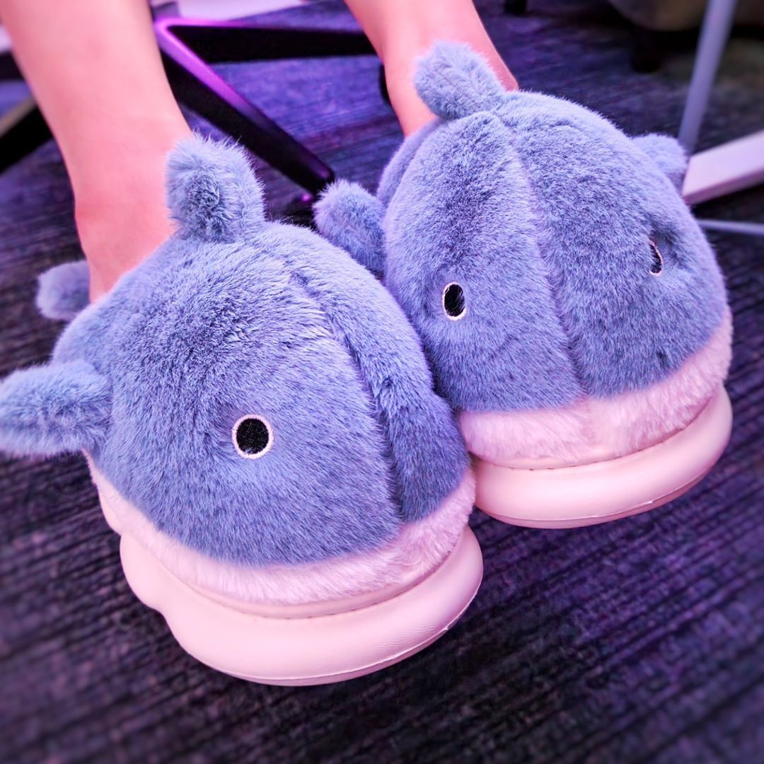 Cute Shark Plush Slippers