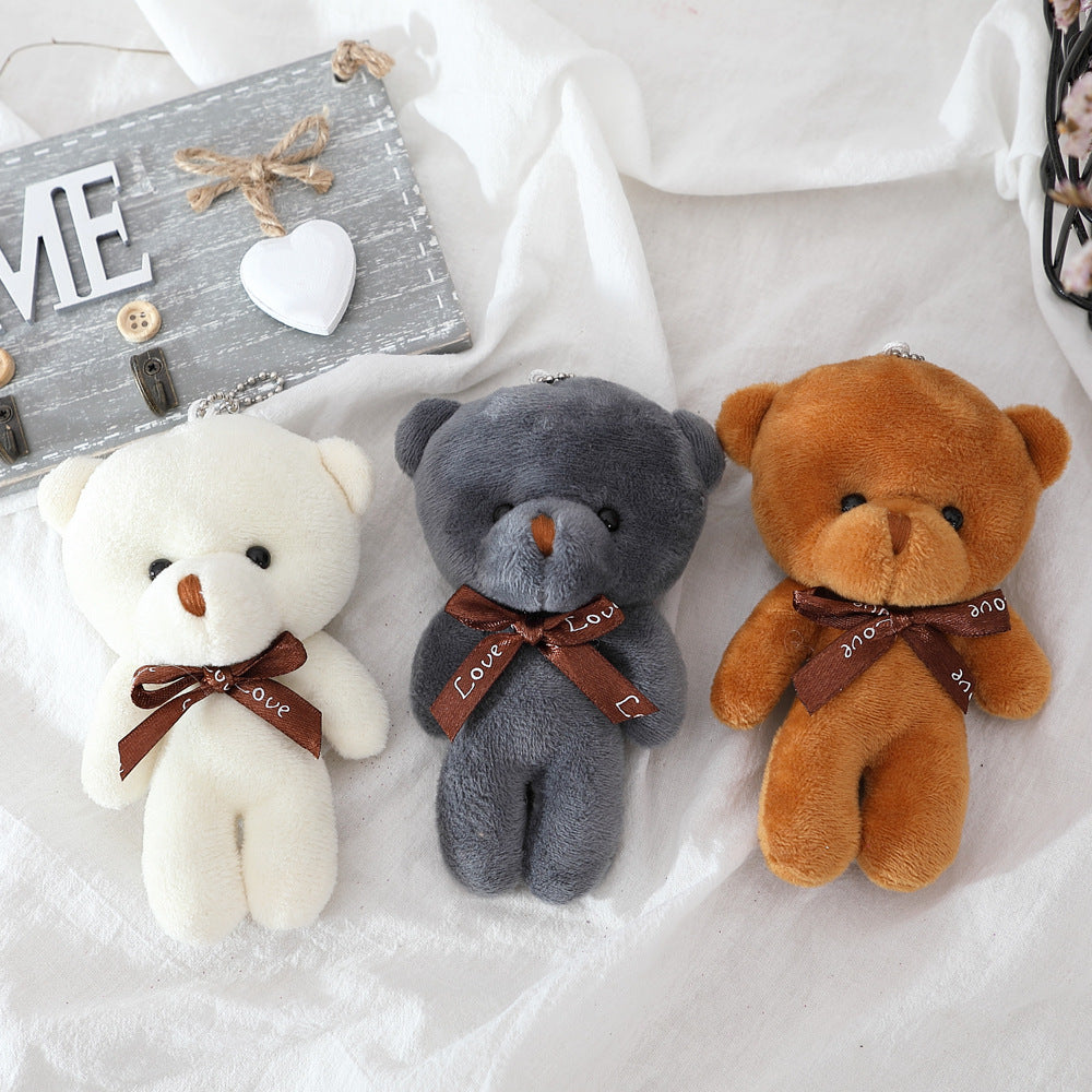 Teddy bear keychain,cute kawaii with heart, plush bag accessory, handmade  bear - Shop CreepyPlushToys Keychains - Pinkoi