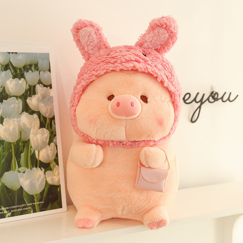 Cute Pig With Animal Hat Plushies