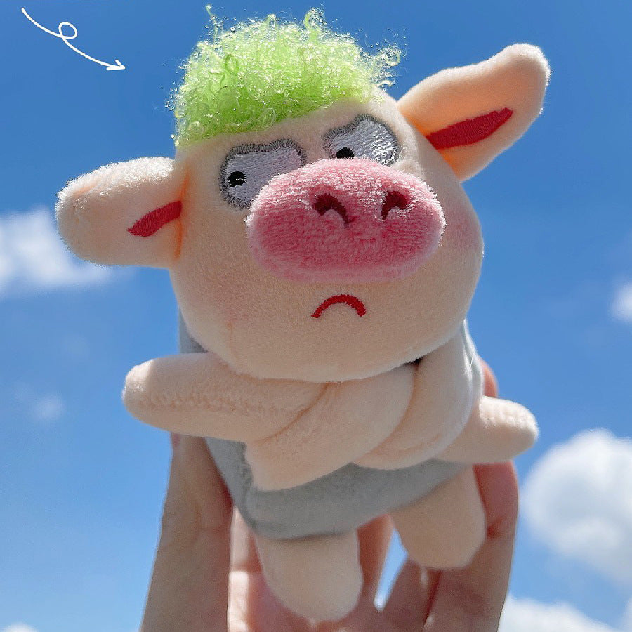 Angry Pig Plush Pendant Keychain