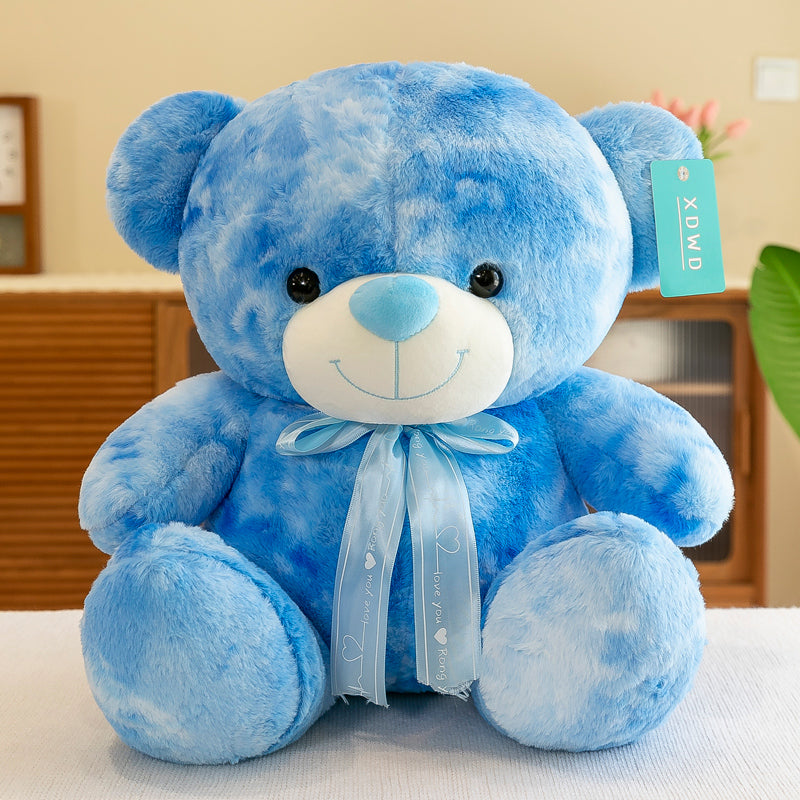 Tie-Dye Blue Stuffed Bear - Main Image