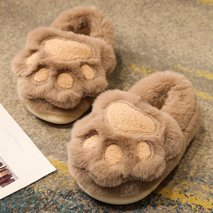 Fluffy Cat Paw Warm Slippers