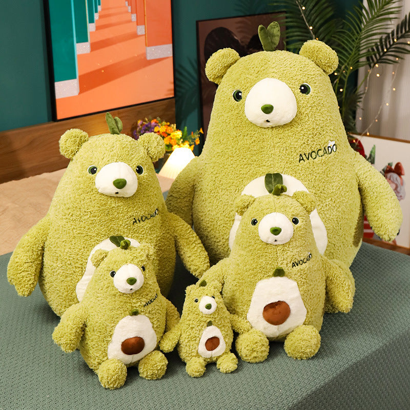 teddy bear plush toy in avocado green