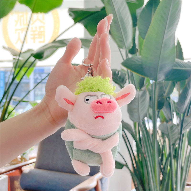 Angry Pig Plush Pendant Keychain
