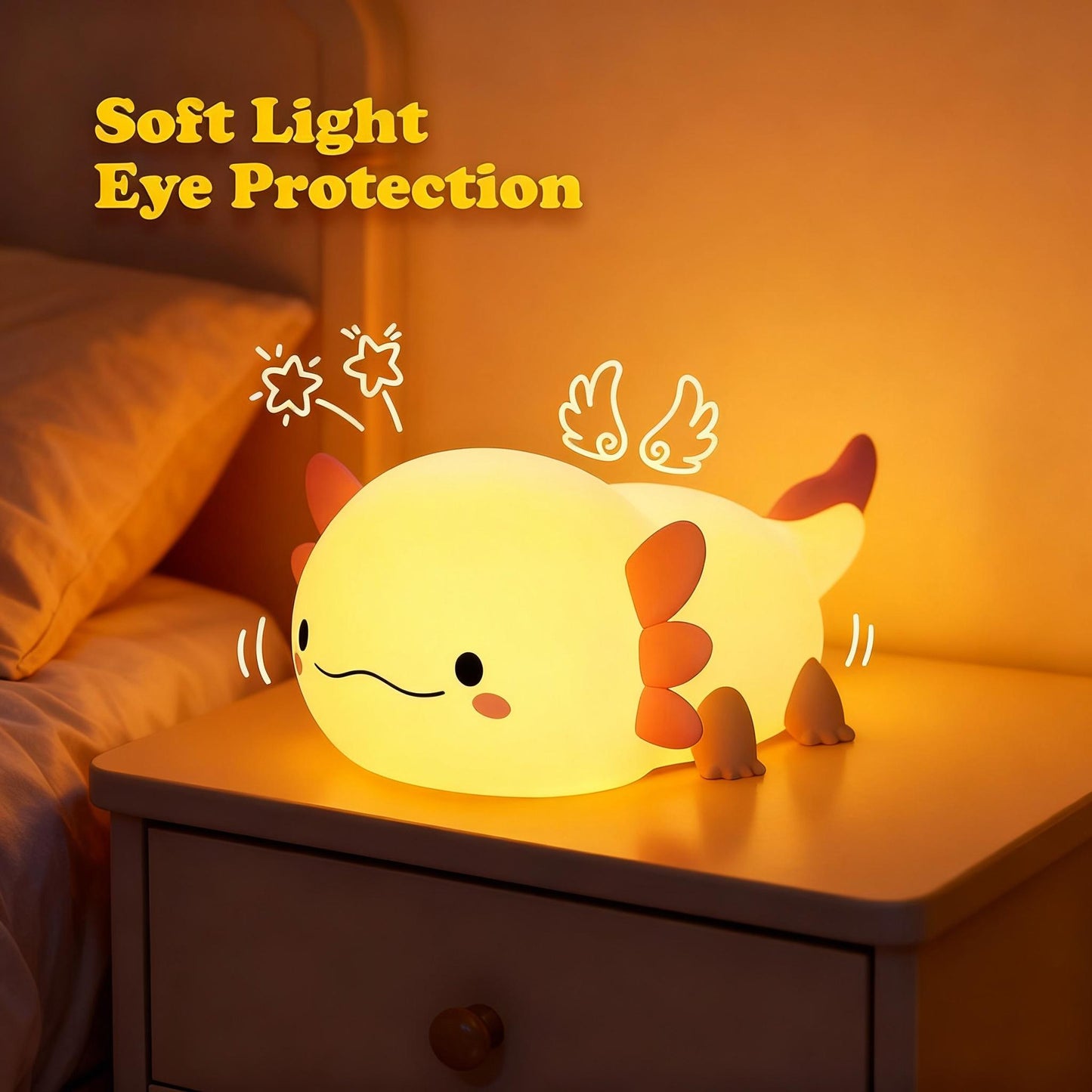 Axolotl Night Light Kawaii Axolotl Light With Soft Glow