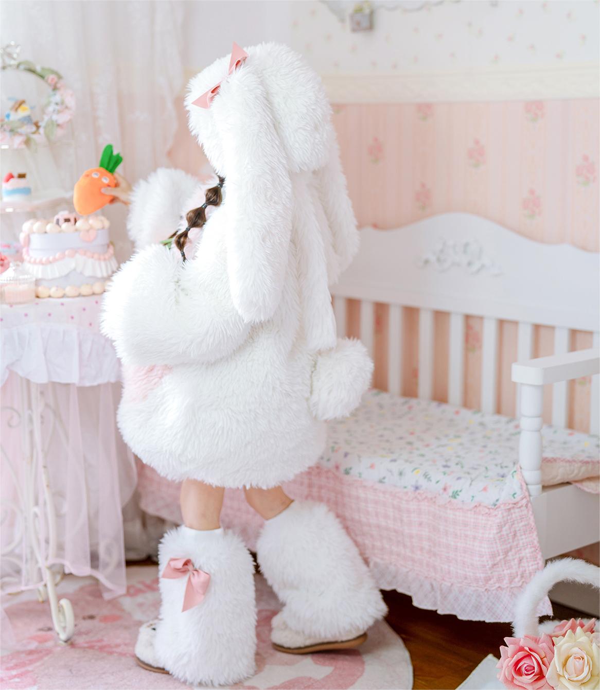 Fluffy Bunny Ears Kawaii Bunny Pajamas Kawaii Pajamas Bunny Pink