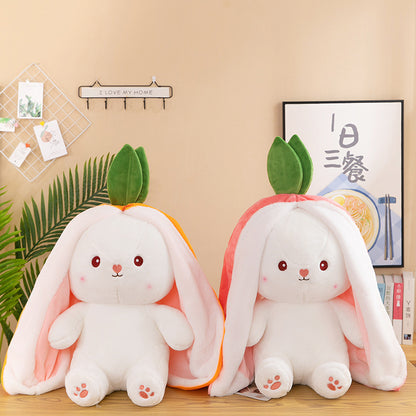 Reversible Bunny Plush (carrot and strawberry)