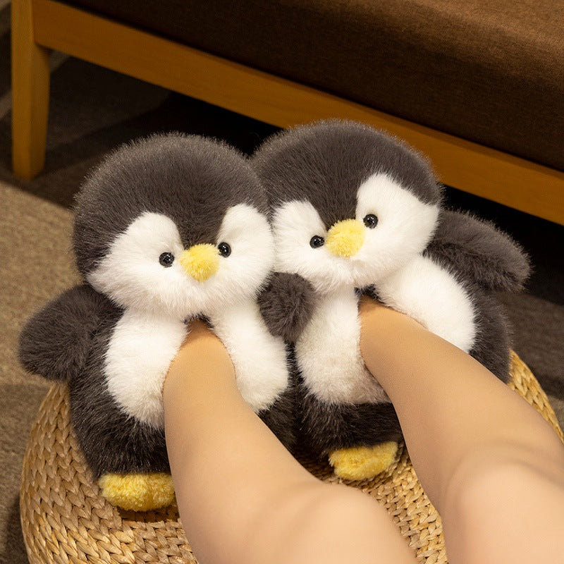 Plush Penguin Slippers Kawaii Cute Fluffy Slippers