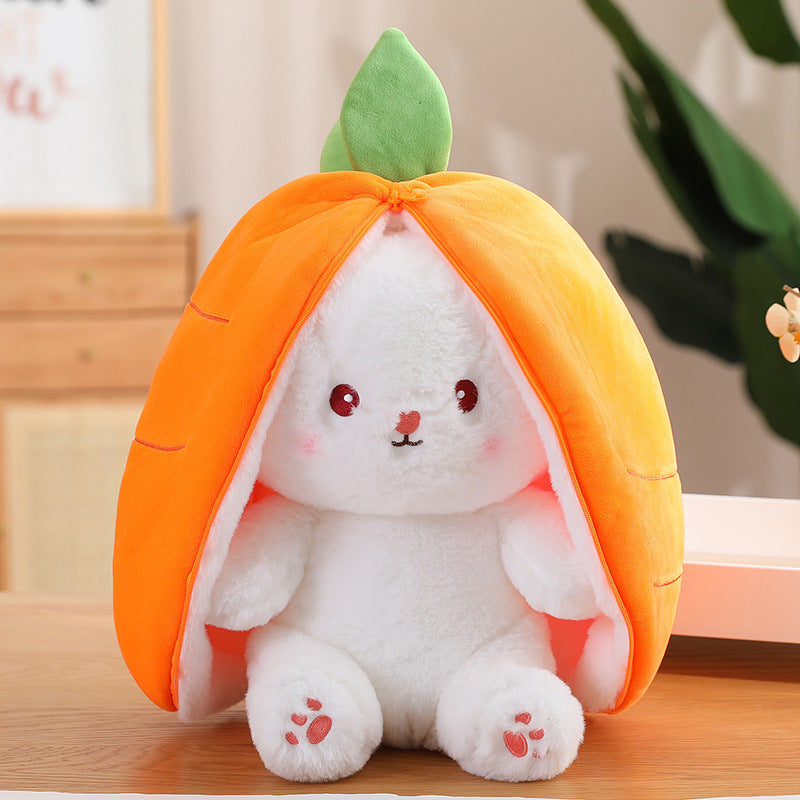 Reversible Bunny Plush (carrot and strawberry)