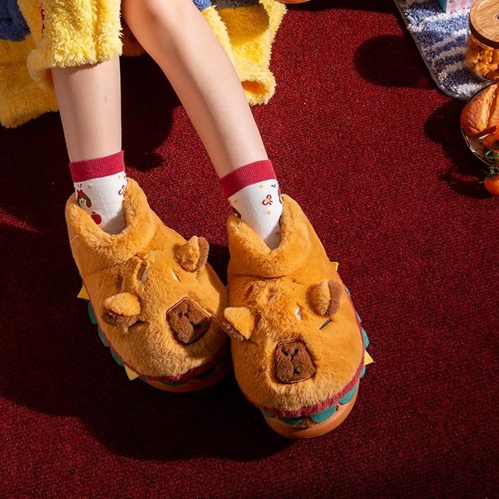 Capybara Hamburger Slippers
