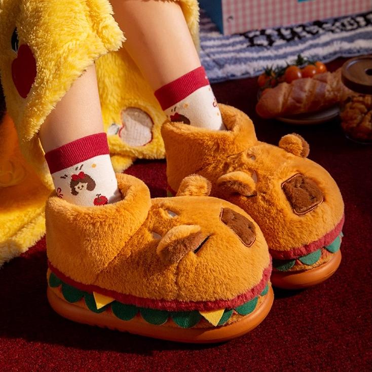 Capybara Hamburger Slippers