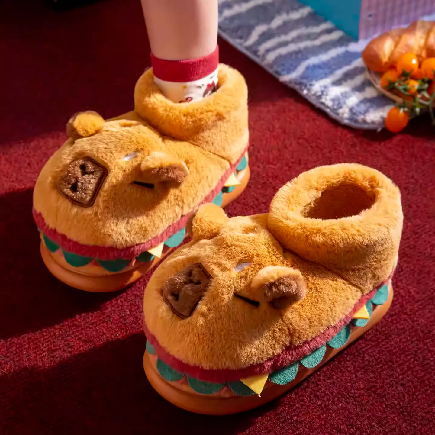Capybara Hamburger Slippers