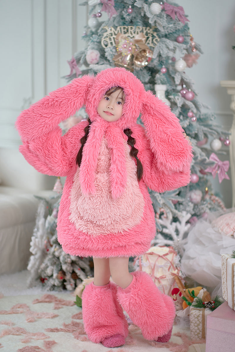Bunny Suit for Kids | Pink Fluffy Plush Costume Fun 2'11" / 90cm Bunny Suit for Kids | Pink Fluffy Plush Costume Fun 2'11" / 90cm