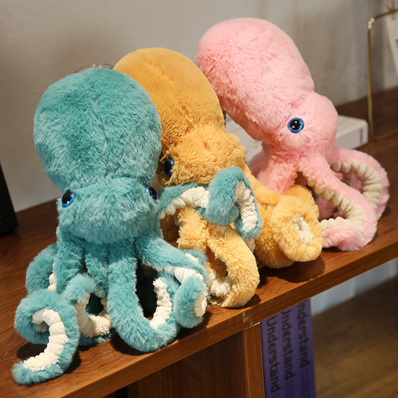 Octopus Plushies - blue - pink - yellow