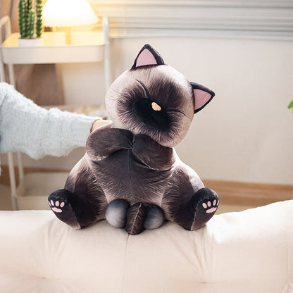 Lifelike Siamese Cats Plush Toy