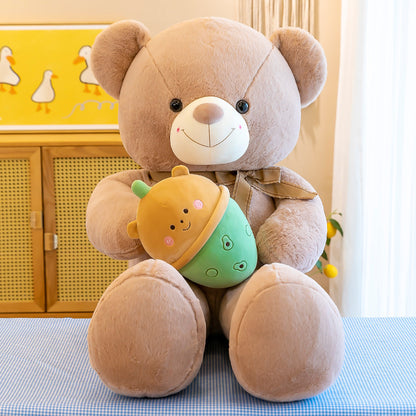 Teddy Bear With Bubble Tea Plush Toy