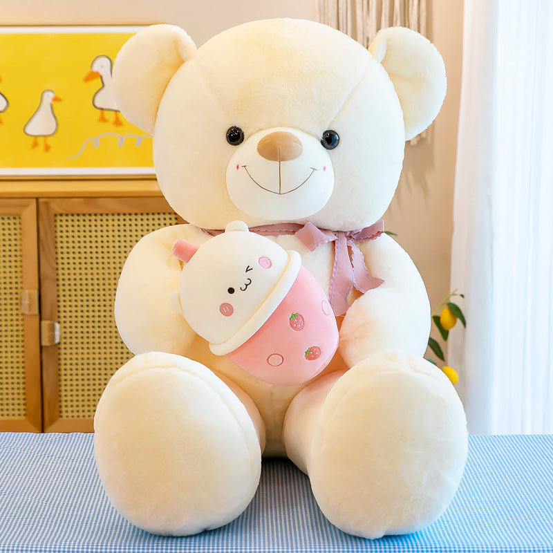 Teddy Bear With Bubble Tea Plush Toy Big Squishies