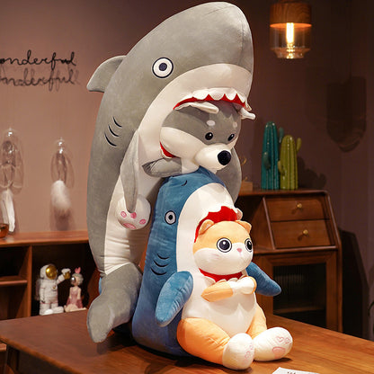 Cat And Dog In The Shark Stuffed Toys