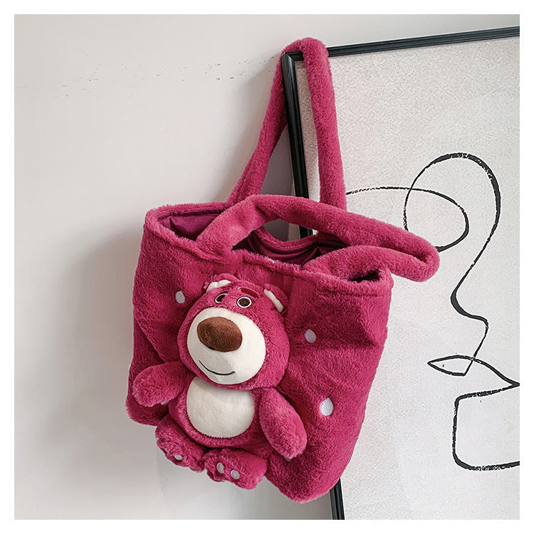 Strawberry Bear Plush Handbag