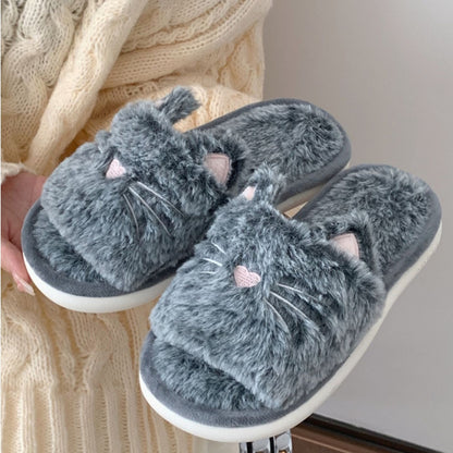 Furry Cat Ear Slippers
