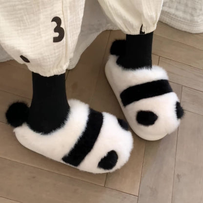 Cute Fluffy Panda Slippers