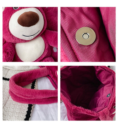Strawberry Bear Plush Handbag