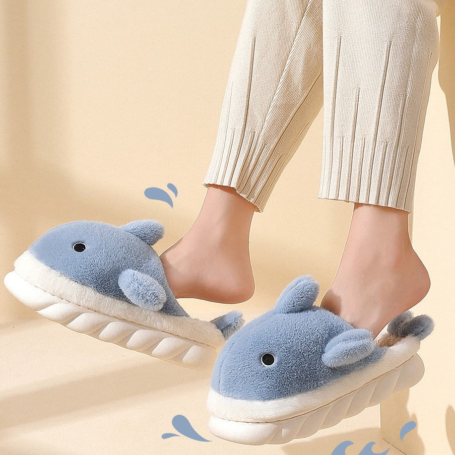 Cute Shark Plush Slippers