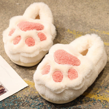 Fluffy Cat Paw Warm Slippers