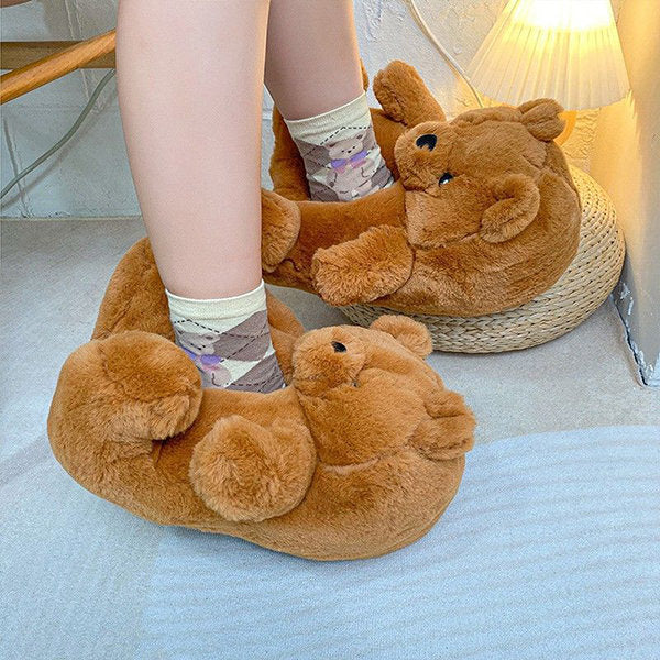 Cute Bear Plush Slippers – Big Squishies